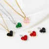 Image de 1 Pièce Pendentif Breloque La Saint Valentin en Laiton Cœur Plaqué Or Véritable 18K à Zircone Cubique Multicolore 20mm x 14mm
