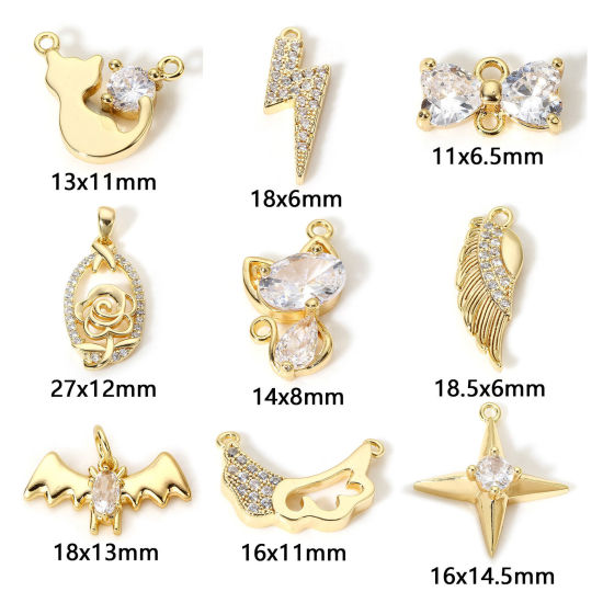 Bild von 1 Stück Messing Charms 18K Echtgold plattiert