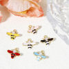 Picture of Zinc Based Alloy Insect Charms Gold Plated Multicolor Bee Animal Enamel 17mm x 16mm