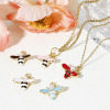 Picture of Zinc Based Alloy Insect Charms Gold Plated Multicolor Bee Animal Enamel 17mm x 16mm