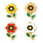 Bild von 10 Stück Zinklegierung Charms Vergoldet Bunt Blumen Emaille 23.5mm x 14mm