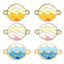 Imagen de 10 Unidades Zamak Conectores Dijes Colgantes Ronda Chapado en Oro Multicolor Degradado de Color Ola Esmalte 23mm x 16mm