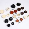 Picture of 304 Stainless Steel & Natural Wood Pin Brooches Round Silver Tone Cabochon Settings