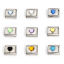 Picture of 304 Stainless Steel Valentine's Day Italian Charm Links For DIY Bracelet Jewelry Making Silver Tone Rectangle Heart Multicolor Rhinestone 10mm x 9mm