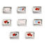 Picture of 304 Stainless Steel Valentine's Day Italian Charm Links For DIY Bracelet Jewelry Making Silver Tone Rectangle Heart Enamel 10mm x 9mm