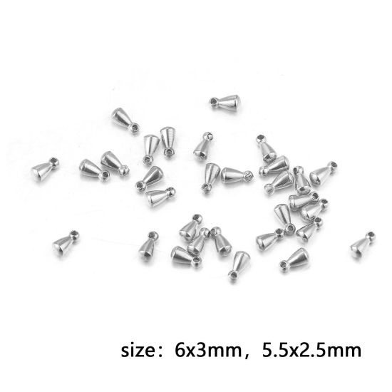 Picture of Eco-friendly 304 Stainless Steel Charms Extender Chain Ends For Necklace Bracelet Jewelry Making Drop