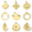 Picture of 304 Stainless Steel Geometric Charms Gold Plated Circle Ring Clear Rhinestone