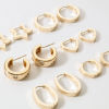 Picture of Eco-friendly Vacuum Plating Stylish Geometric 18K Real Gold Plated Copper Heart Pentagram Star Hoop Earrings Unisex Party