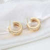 Picture of Eco-friendly Vacuum Plating Stylish Geometric 18K Real Gold Plated Copper Heart Pentagram Star Hoop Earrings Unisex Party