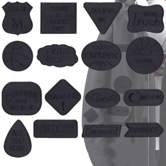 5 個 テリレン 粘着パッチアップリケ DIY スクラップブッキング クラフト 黒 の画像