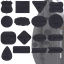Picture of Polyester Self-adhesive Patches Embroidery Appliques For T-Shirt Clothes Dress Jeans Jacket Stickers Badges DIY Sewing Craft Clothing Decoration Black