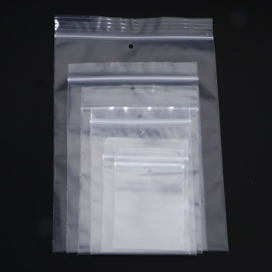 Picture of Poly Ethylene Grip Seal Zip Lock Bags Rectangle Transparent Clear