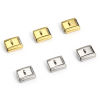 Bild von 10 Stück 304 Edelstahl Charm-Armband mit italienischen Gliedern zur Herstellung von DIY-Schmuck Rechteck Mit Öse 10mm x 9mm