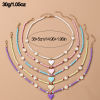 Imagen de 1 Unidad Resina día de San Valentín Collar con Colgante Multicolor Corazón Flor Con Cuentas