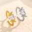 Picture of Brass Retro Open Adjustable Rings Wing Heart KC Gold Plated Clear Rhinestone                                                                                                                                                                                  