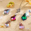 Picture of Glass AB Rainbow Color Aurora Borealis Charms Drop Multicolor Faceted 16mm x 11mm