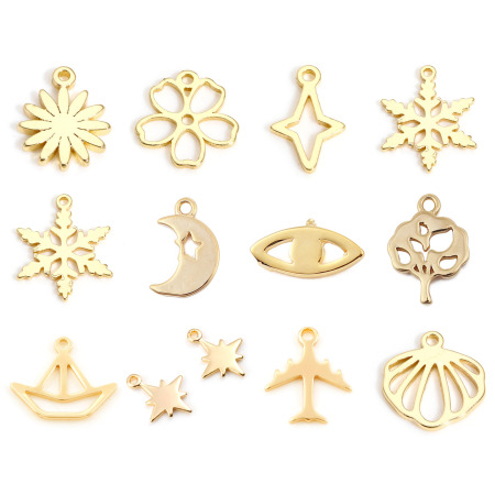 Brass Charms 14K Real Gold Plated