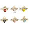 Picture of Zinc Based Alloy Insect Charms Gold Plated Multicolor Bee Animal Enamel Clear Rhinestone 17mm x 16mm