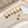Picture of Eco-friendly Simple & Casual Galaxy 18K Gold Plated 304 Stainless Steel & Copper Link Cable Chain Planet Inlay Zircon Pendant Necklace For Women Party