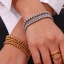 Immagine di 1 Pz Placcatura Sottovuoto Ecologica Squisito Stile Ins Vero Oro Placcato 304 Acciaio Inossidabile Catena di Perline Elastico Braccialetti Unisex Festa
