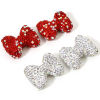 Imagen de 2 Unidades Arcilla Cuentas para la Fabricación de Joyas con Dijes de Bricolaje Bowknot AB Color Rhinestone Rhinestone 28mm x 21mm, Agujero: Aprox 1.6mm