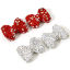 Picture of Polymer Clay Beads For DIY Jewelry Making Bowknot AB Color Rhinestone About 28mm x 21mm