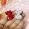 Imagen de 2 Unidades Arcilla Cuentas para la Fabricación de Joyas con Dijes de Bricolaje Bowknot AB Color Rhinestone Rhinestone 28mm x 21mm, Agujero: Aprox 1.6mm
