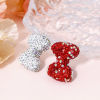 Imagen de 2 Unidades Arcilla Cuentas para la Fabricación de Joyas con Dijes de Bricolaje Bowknot AB Color Rhinestone Rhinestone 28mm x 21mm, Agujero: Aprox 1.6mm