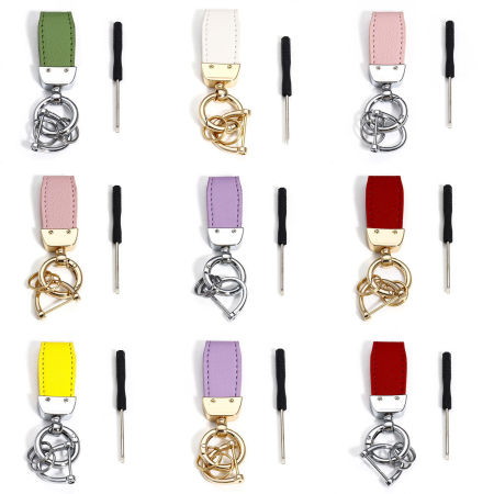 Zinc Based Alloy & PU Keychain & Keyring Rectangle 10cm x 2.8cm