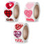 Image de 1 Rouleau ( 500 Pcs/Paquet) DIY Papier Autocollant Décoration La Saint Valentin en Papier d'Art Multicolore Cœur 25mm Dia.