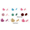 Immagine di 10 Pz Acrilato San Valentino Orecchino a Bottone per Orecchio con Accessori per Connettori ad Anello Tappi di Orecchini Cuore Multicolore Brillio