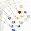 Picture of Brass & Cubic Zirconia Geometric Charms Real Gold Plated