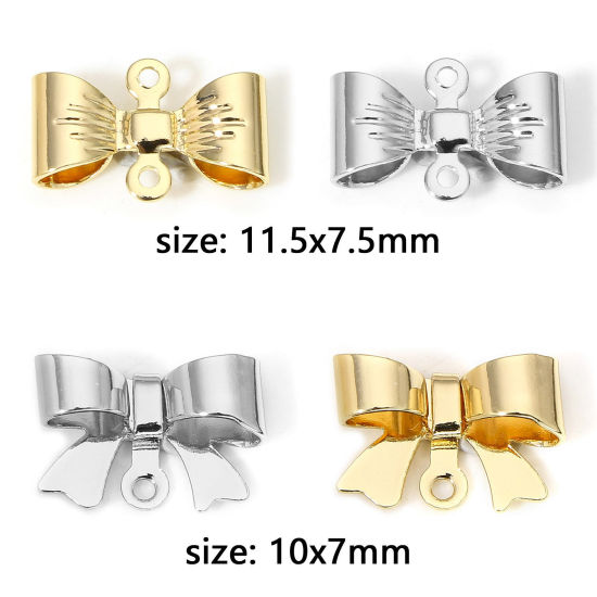 Picture of Brass Charms Real Gold Plated Bowknot 3D