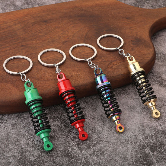 Picture of Punk Keychain & Keyring Multicolor Car Tuning Part Spring Shock Absorber
