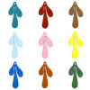 Picture of Iron Based Alloy Painted Filigree Stamping Charms Multicolor Drop Leaf 26mm x 13mm
