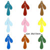 Picture of Iron Based Alloy Painted Filigree Stamping Charms Multicolor Drop Leaf 26mm x 13mm