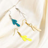 Picture of Iron Based Alloy Painted Filigree Stamping Charms Multicolor Drop Leaf 26mm x 13mm