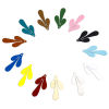 Picture of Iron Based Alloy Painted Filigree Stamping Charms Multicolor Drop Leaf 26mm x 13mm