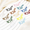 Picture of Iron Based Alloy Painted Filigree Stamping Connectors Charms Pendants Multicolor Branch Flower Hollow 3.8cm x 1.7cm