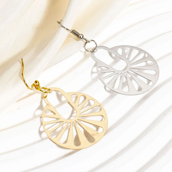 Immagine di 10 Pz Lega di Ferro Filigree Stamping Ciondoli Multicolore Ruota Filigrana 3.5cm x 2.9cm