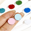 Picture of Iron Based Alloy Filigree Stamping Charms Multicolor Round Disc Painted 12mm Dia.