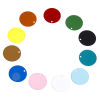 Picture of Iron Based Alloy Filigree Stamping Charms Multicolor Round Disc Painted 12mm Dia.