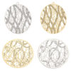 Picture of Iron Based Alloy Filigree Stamping Pendants Multicolor Texture Sparkledust