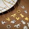 Immagine di 1 Pz Ecologico 304 Acciaio Inossidabile Carino Charms Animale Multicolore Testa Ritratto Filigrana