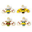 Picture of Zinc Based Alloy Insect Charms Gold Plated Multicolor Bee Animal Heart Enamel 23mm x 17mm