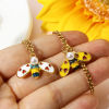 Picture of Zinc Based Alloy Insect Charms Gold Plated Multicolor Bee Animal Heart Enamel 23mm x 17mm