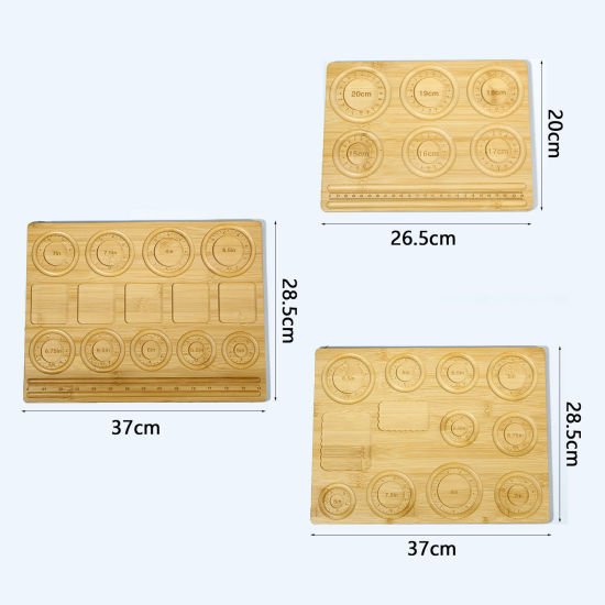Image de Bamboo Beading Tray For DIY Jewelry Bracelet Bead Design Stringing Accessories Craft Board Rectangle Natural