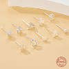 Picture of Sterling Silver Ear Post Stud Earrings Silver Color Geometric 11mm, Post/ Wire Size: (21 gauge)