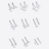 Picture of Sterling Silver Ear Post Stud Earrings Silver Color Geometric 11mm, Post/ Wire Size: (21 gauge)