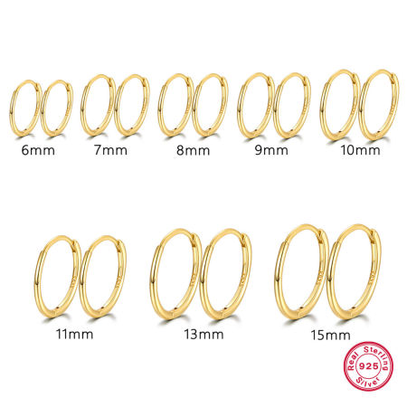 Sterling Silver Hoop Earrings Round